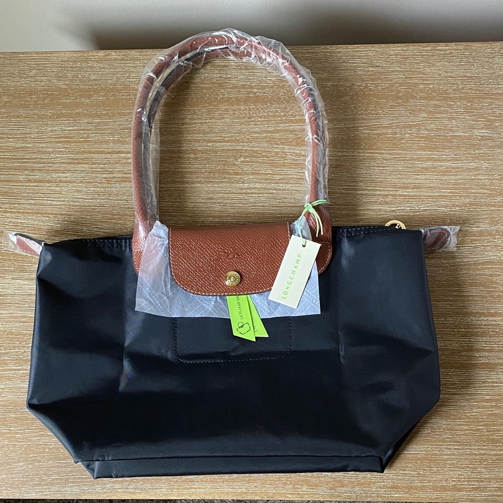 Longchamp Elegant Black and Brown Tote Bag